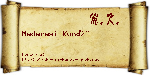 Madarasi Kunó névjegykártya